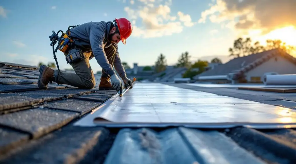 New roof installation crew working on a residential home in Marblehead, Massachusetts